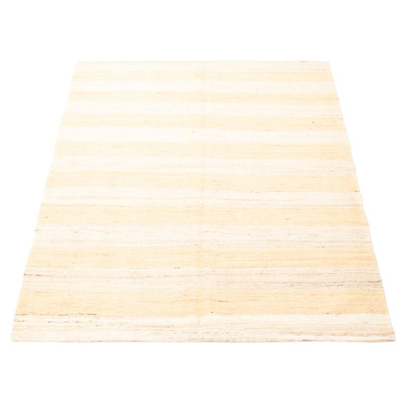 ECARPETGALLERY Flat-Weave Boho Beige Wool Kilim - 4'11 x 7'3