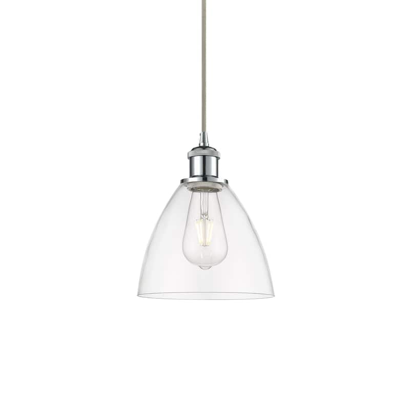 Innovations Lighting 516-1P-11-8 Bristol Pendant Bristol 8" Wide Mini - Polished Chrome / Clear