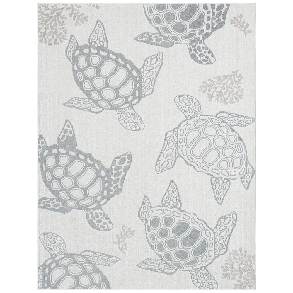 Home Dynamix Marine Sea Turtle Coastal Animal Indoor/Outdoor Area Rug