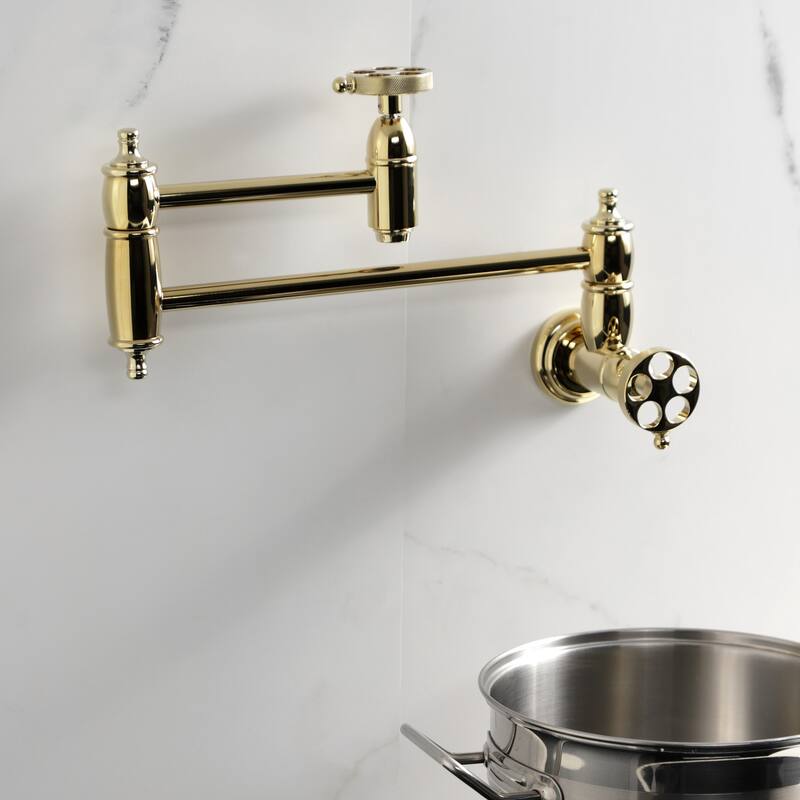 Wendell Two-Handle 1-Hole Wall Mount Pot Filler Faucet