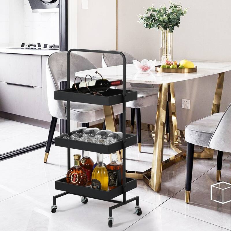 3-layer Iron Mesh Rack with Wheels