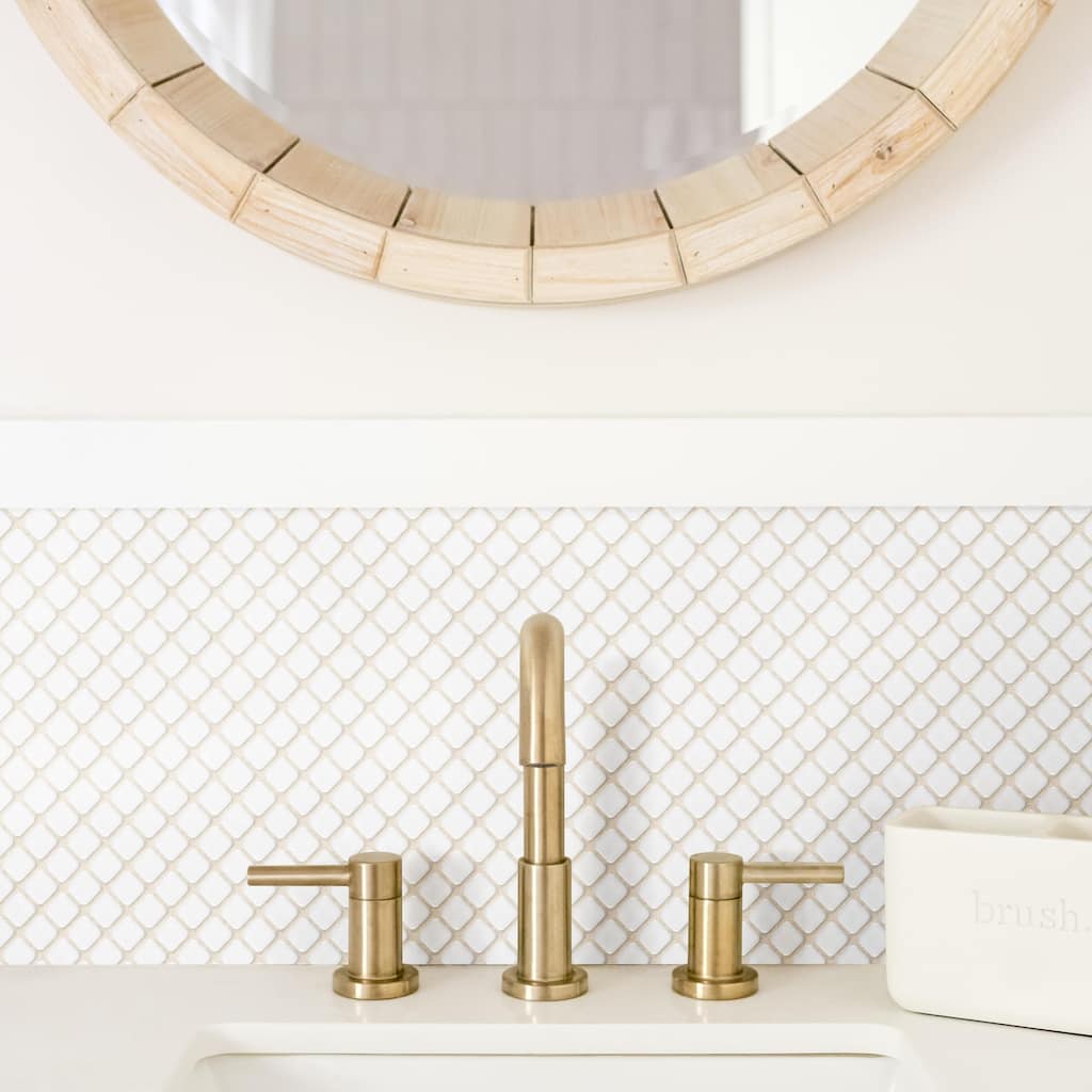 Merola Tile Hudson Diamond Glossy White 12-1/4" x 12-3/8" Porcelain Floor and Wall Tile