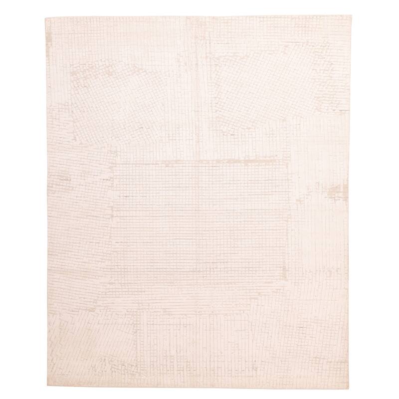 ECARPETGALLERY Hand Loomed Elysian Ivory Wool Rug - 8'0 x 9'10