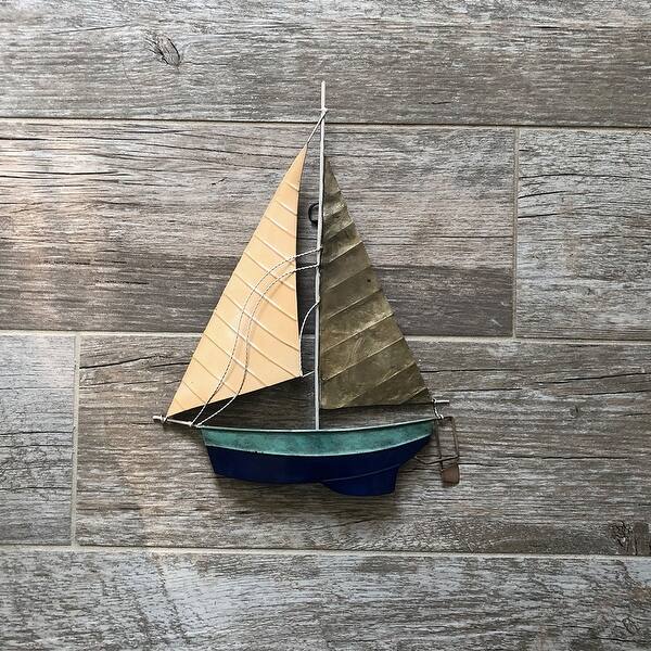 Shop Handmade Tan And Gray Sailboat Wall Decor Philippines 8 X