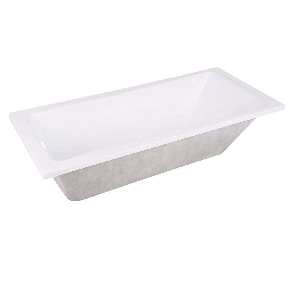 Kingston Brass 60" Drop In Acrylic Soaking Tub with Reversible Drain