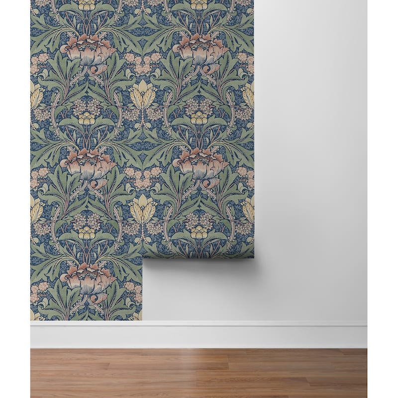 NextWall Acanthus Floral Peel and Stick Wallpaper