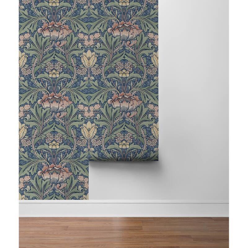 Seabrook Designs Acanthus Floral Prepasted Wallpaper