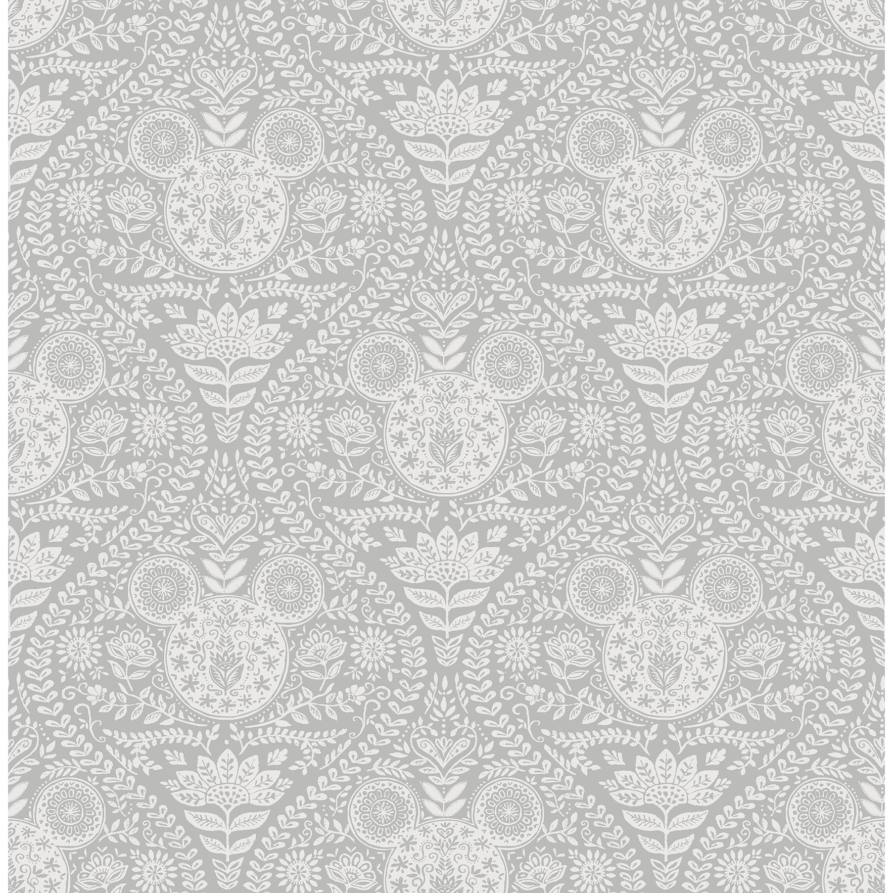 Disney Mickey Mouse Grey Block Print Peel and Stick Wallpaper by RoomMates