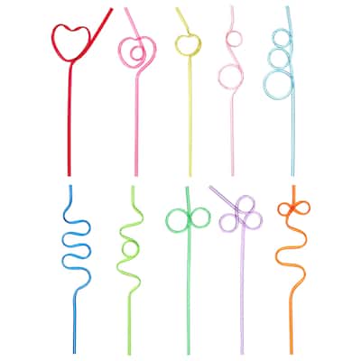 20pcs Silly Straws, 265mm/10.43" Crazy Straws for Gift Christmas - Mixed Color