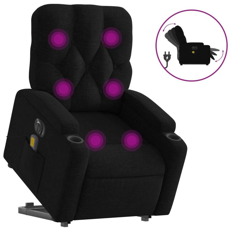vidaXL Stand up Massage Recliner Chair Power Lift Wingback Armchair Fabric