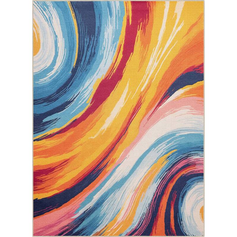 Well Woven Apollo Echoes Modern Abstract Bright Flat-Woven Area Rug