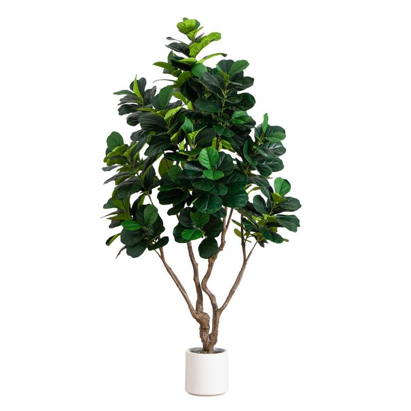 Potted Fiddle Leaf Artificial Tree - 8' - Unlit
