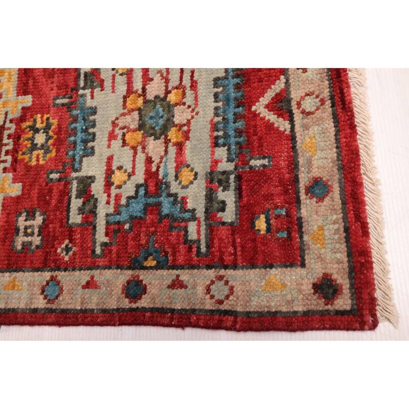 ECARPETGALLERY Hand-knotted Modern Oushak Red Wool Rug - 5'2 x 8'0