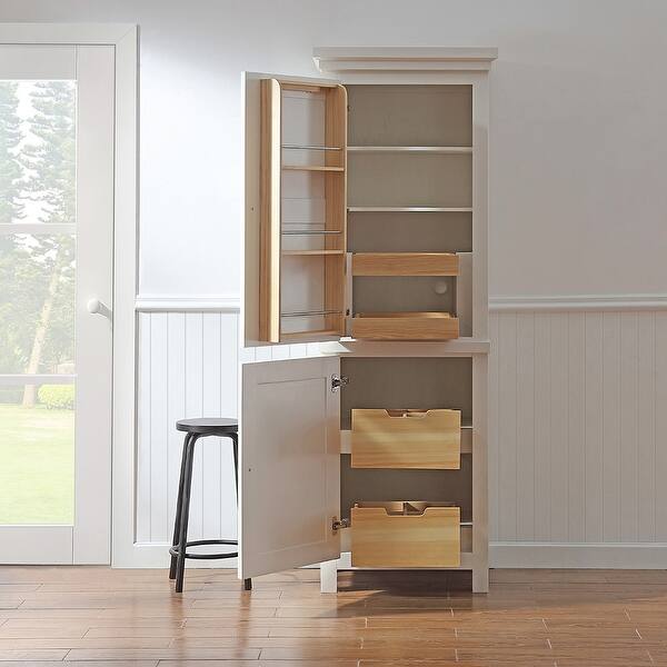 Shop Ove Decors Archer 26 In Kitchen Narrow Pantry In White With Drawers On Sale Overstock 31244536