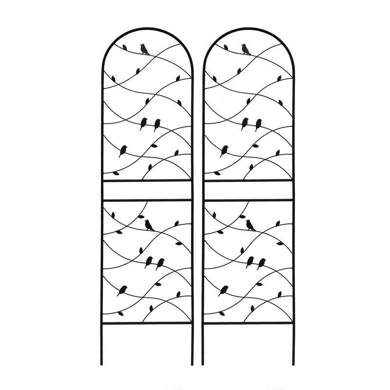 2 Pack Metal Garden Trellis Rustproof Trellis for Climbing Plants Outdoor Flower Support Black