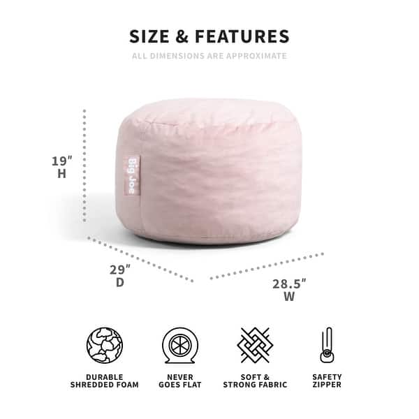 dimension image slide 3 of 6, Big Joe Small Fuf Bean Bag Chair
