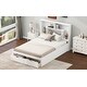 preview thumbnail 20 of 28, Full Size Platform Bed with Storage Headboard and 2-Drawers, Grey