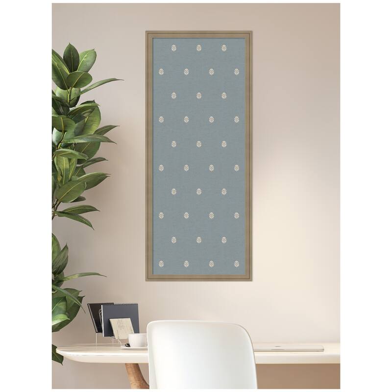 Kate and Laurel Pinboard Blue Botanical Block Print