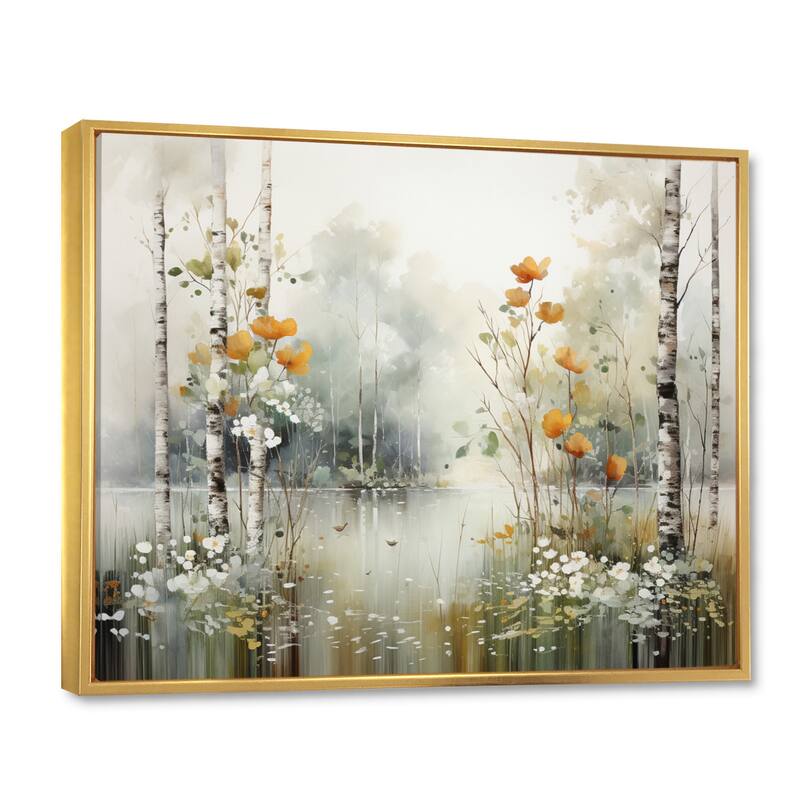Designart "Minimalism Forest Woods I" Landscapes Framed Wall Art Living Room