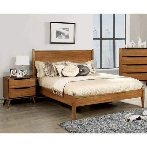 Furniture of America Fopp Mid-century Oak 2-piece Bedroom Set