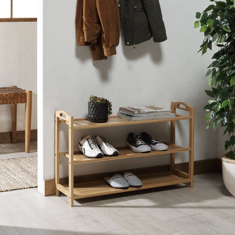 SAFAVIEH Dolors 3-Tier Shoe Storage Shelf - 31.1 In. W x 9.2 In. D x 19.7 In. H - 31Wx9Dx20H