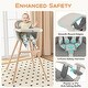 preview thumbnail 4 of 5, 3 in 1 Wooden Convertible Baby High Chair w/Booster & Removable Tray, Adjustable Legs, 5-Point Harness, PU Cushion & Footrest