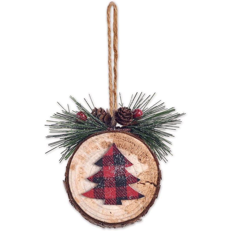 Plaid Tree Ornament, Set of 6