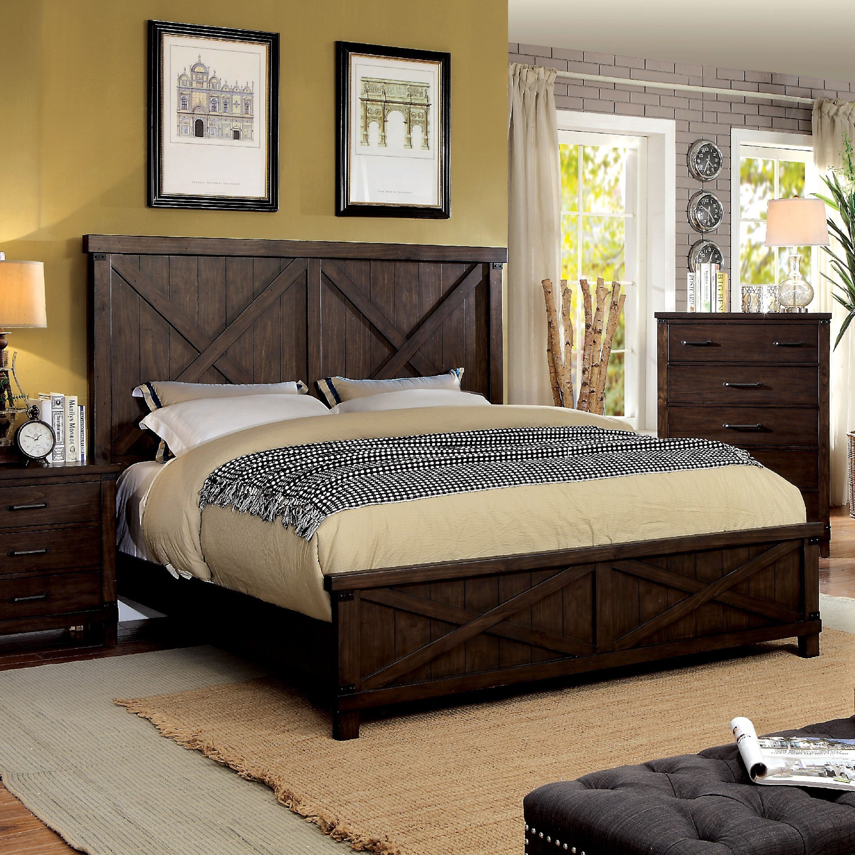 Dark walnut 2025 bed frame