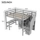 preview thumbnail 68 of 80, Multifunctional Wood Twin Size Loft Bed with L-Shaped Desk and Storage Staircase, Loft Bed Frame with Cabinet and Drawers