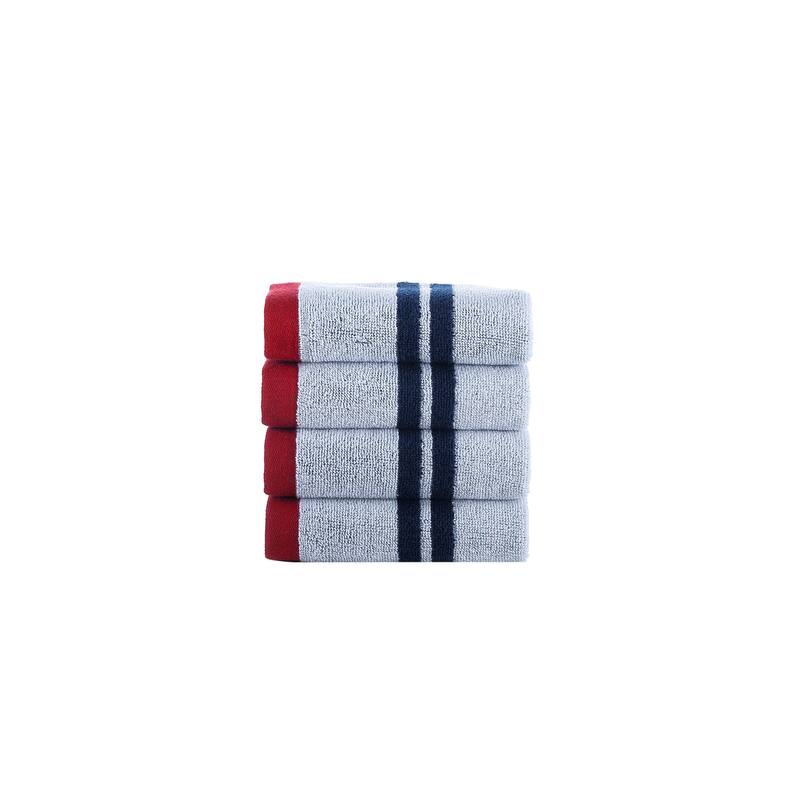 Brooks Brothers Nautical Blanket Stripe 4 pcs Wash Towels - White