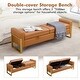 preview thumbnail 27 of 79, 66" Storage Bench King Size End of Bed with Double Lids and Gold Legs