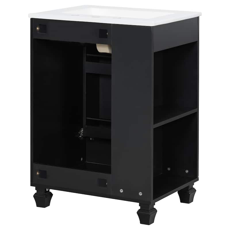 Roomfitters Bathroom Vanity with Sink, Cabinet with Door Shelf and Side Open Storage, Solid Wood Frame, Soft Closing Door