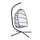 preview thumbnail 12 of 13, Outdoor Patio Wicker Folding Hanging Egg Chair, Swing Hammock with Cushion, Pillow