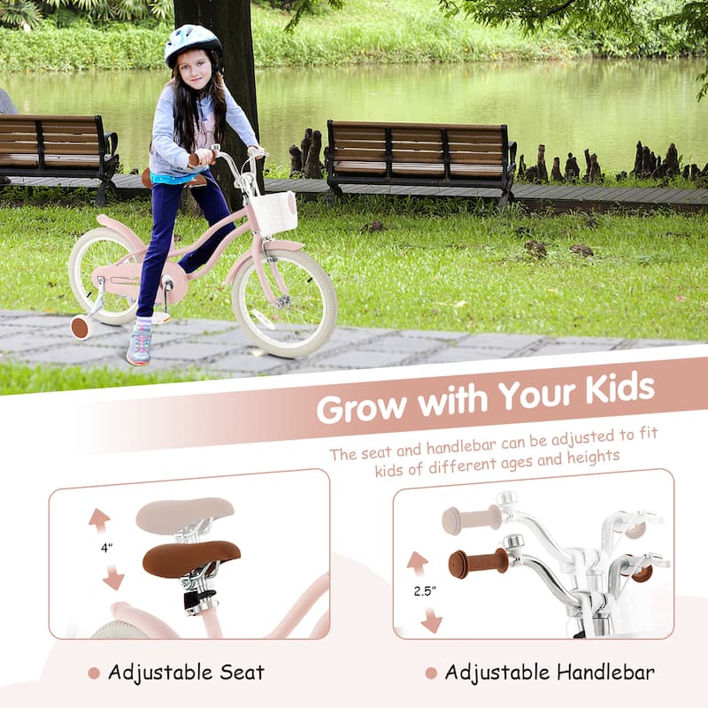 Gymax 18'' Kids Bicycle Children's Training Bicycle w/ Removable