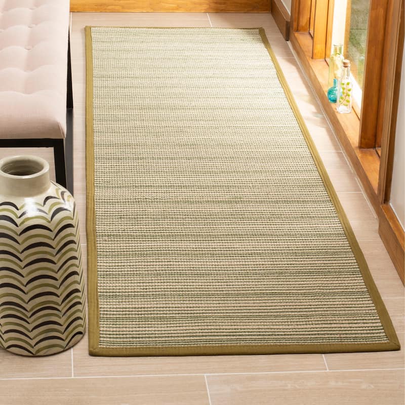 SAFAVIEH Natural Fiber Virgia Sisal Rug - 2'6" x 8' Runner - Multi/Green