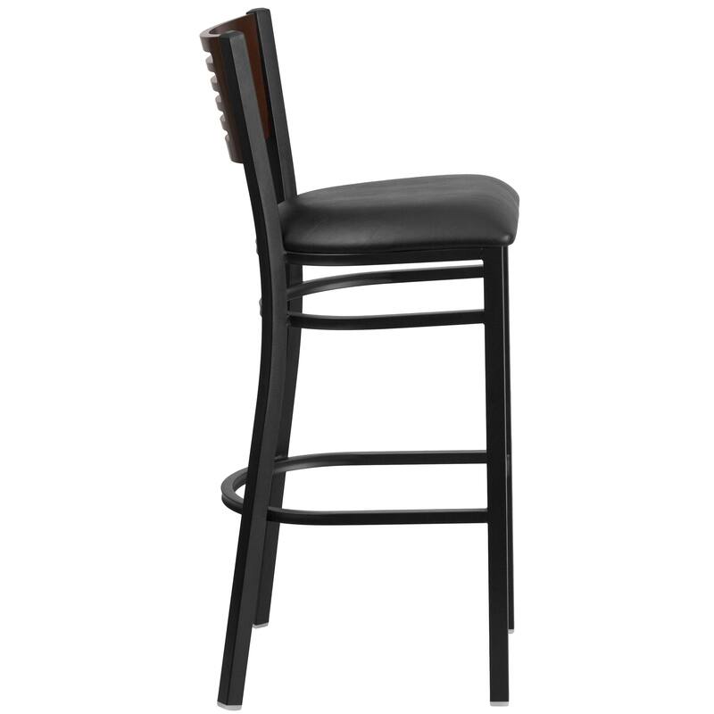 2 Pk. Hercules Series Decorative Slat Back Metal Restaurant Barstool - 19.75"W x 20"D x 43"H - 19.75"W x 20"D x 43"H