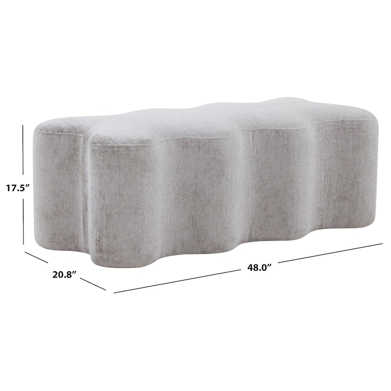 SAFAVIEH Couture Jacqualessa Bench (Fully Assembled) - 48Wx21Dx18H - Grey