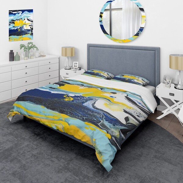 Blue and store yellow comforter