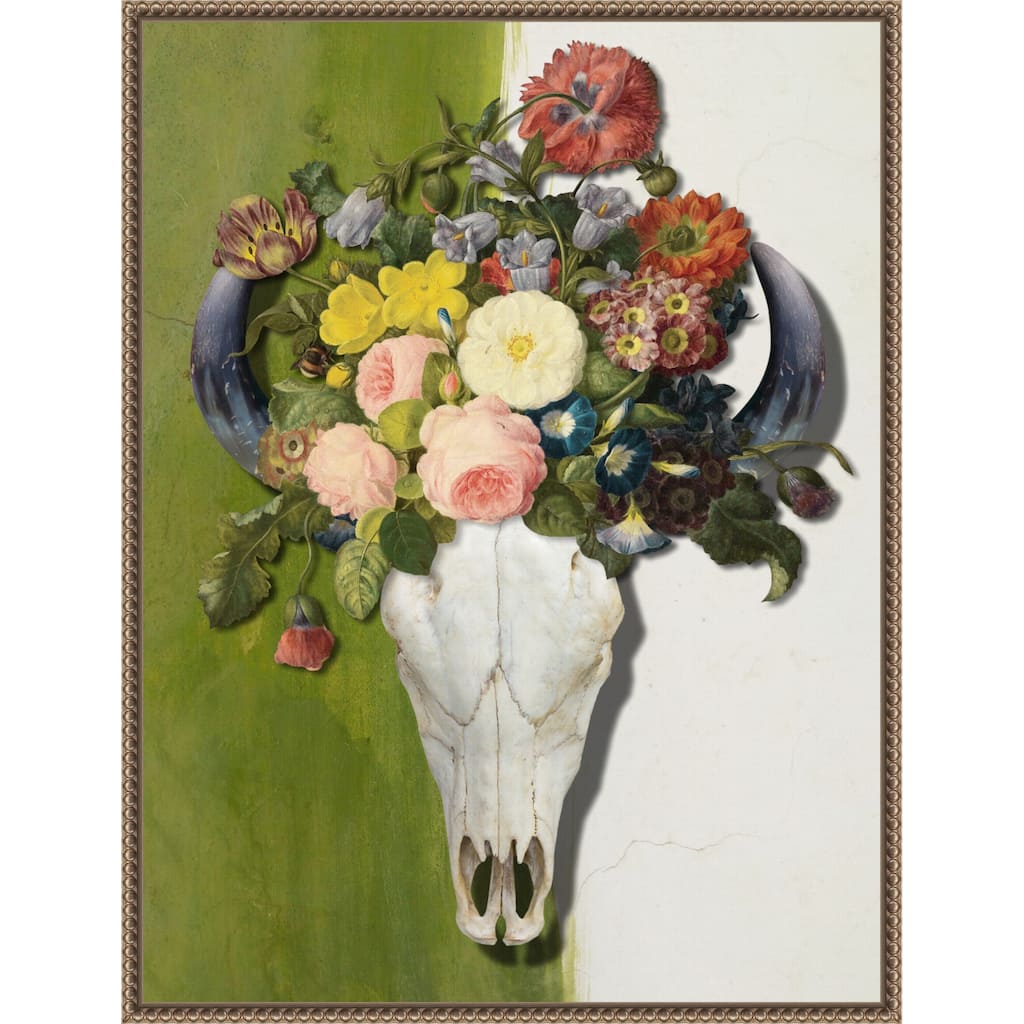 Summer Skull by Marja van den (23 x 30 in.), Framed Canvas Wall Art Print