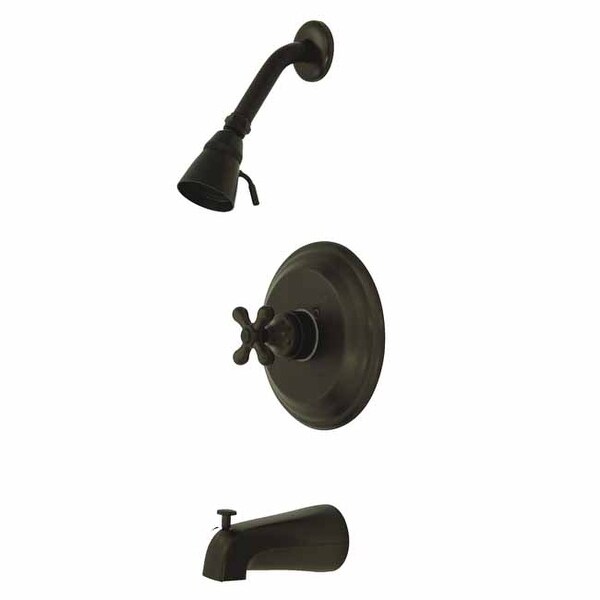 Kingston Brass KB363.AXT Vintage Tub and Shower Trim Package with Single Function Shower Head and American Cross Handle
