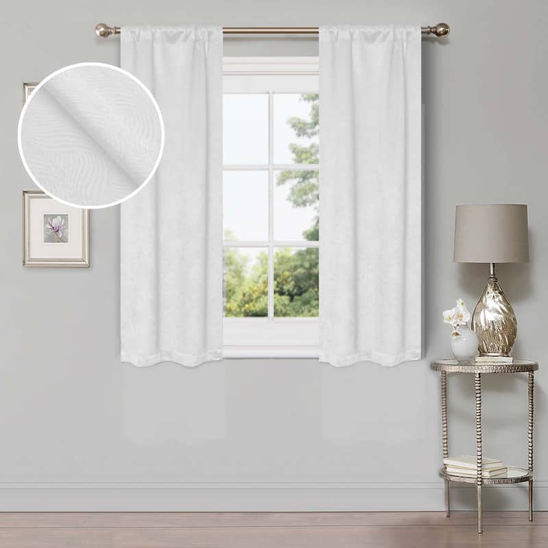 Superior Wave Washable Room Darkening Curtains, Set of 2 Panels