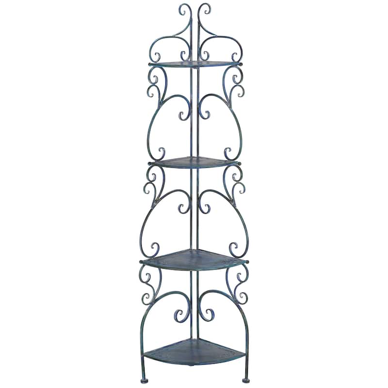 SAFAVIEH Outdoor Cielo 60" 4-Tier Corner Shelf - 13" W x 13" D x 60" H - 13Wx13Dx60H