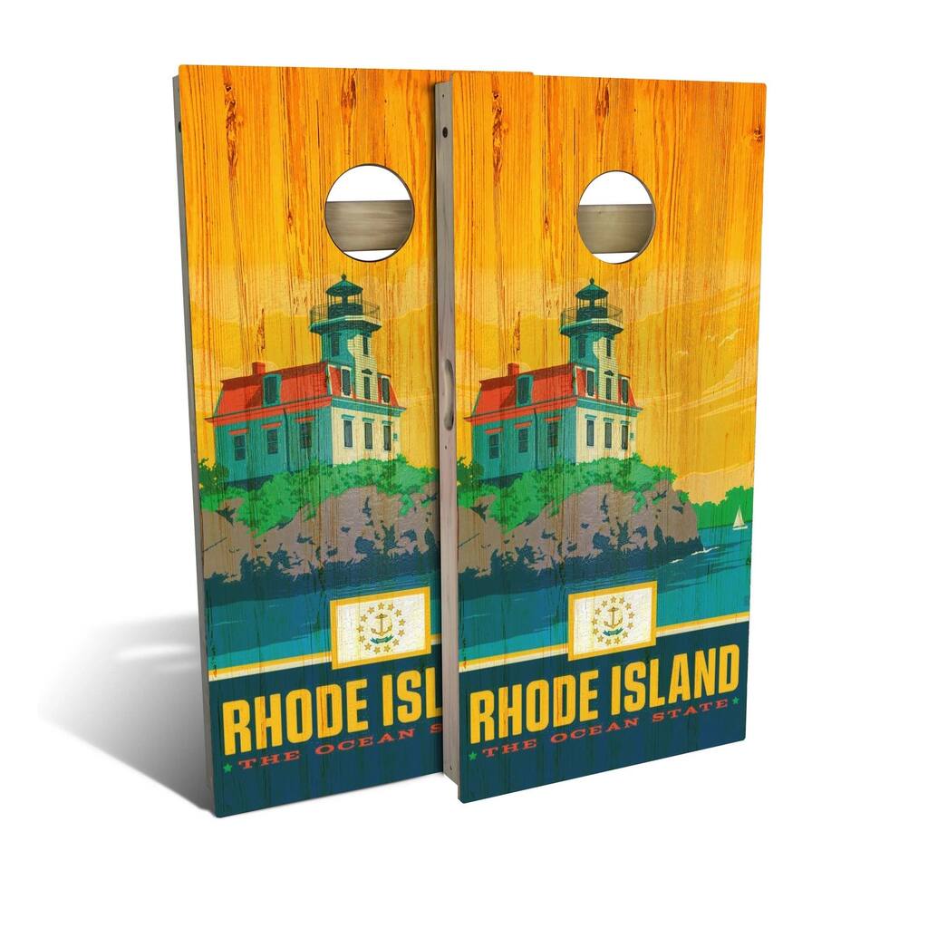 Rhode Island State Pride Outdoor Cornhole Board Set