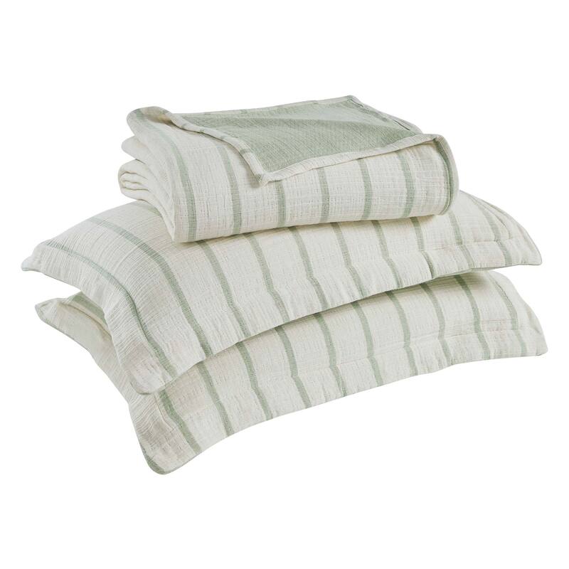 Superior Valencia Reversible Cotton Matelasse Bedspread and Sham Set