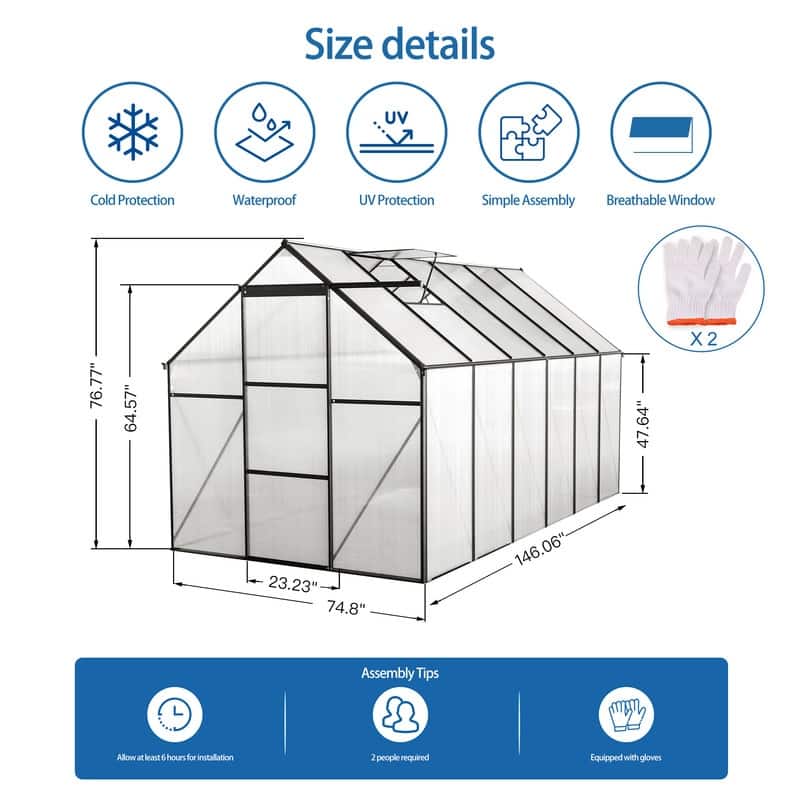 Greenhouse Raised Base and Anchor Aluminum Heavy Duty