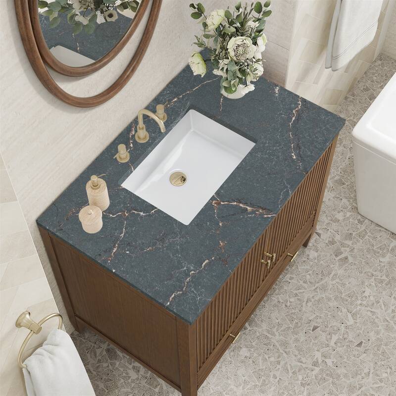 James Martin Vanities 485-V36-3PBL Myrrin 36" Single Basin Wood Vanity