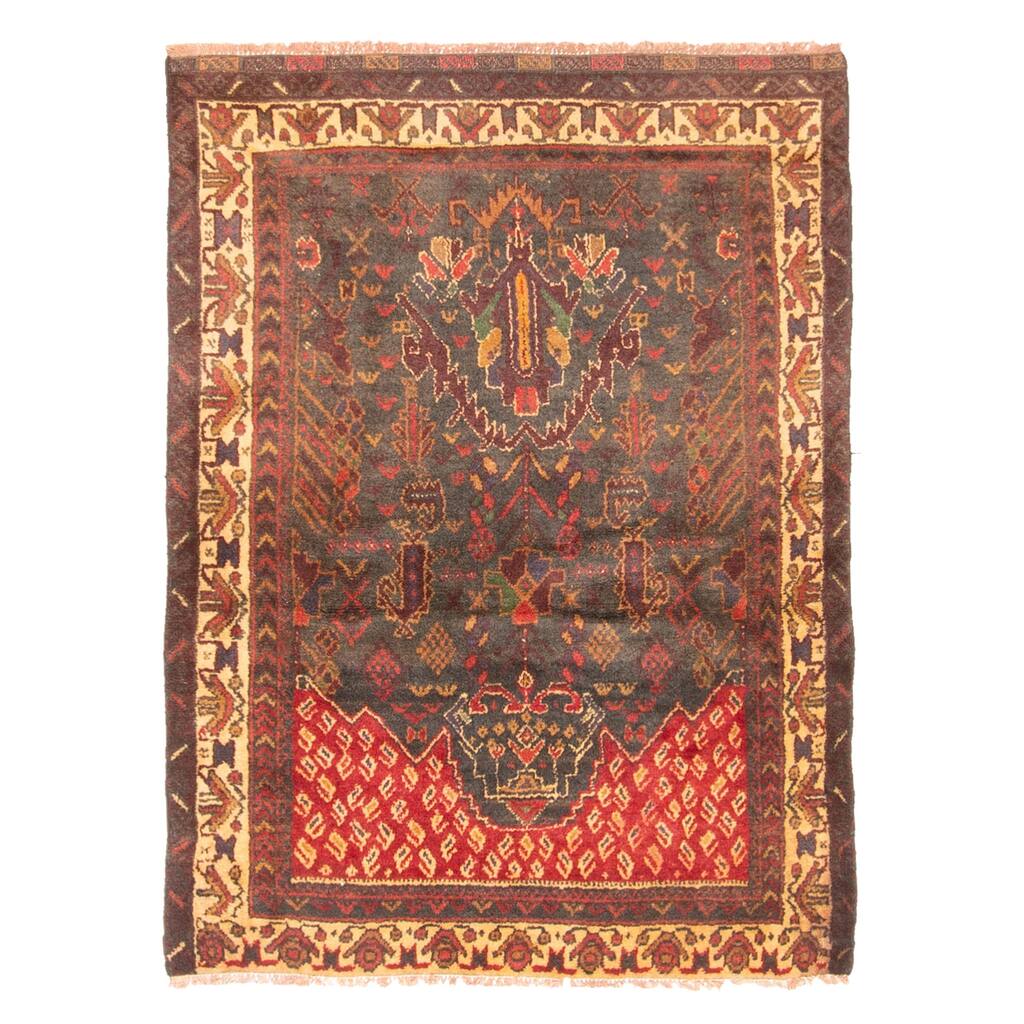 ECARPETGALLERY Hand-knotted Teimani Dark Grey Wool Rug - 2'11 x 4'0