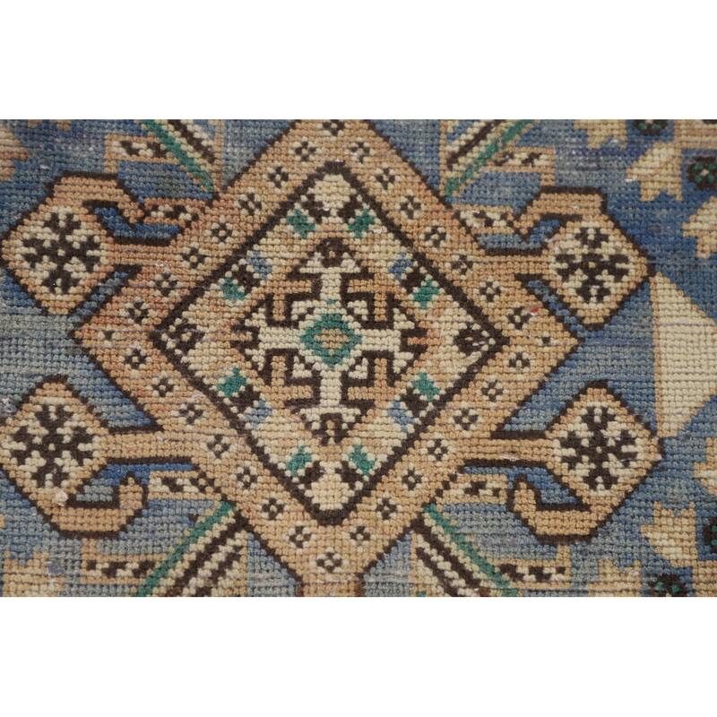 Geometric Bakhtiari Persian Vintage Rug Handmade Peach Wool Carpet - 5'4"x 9'9"