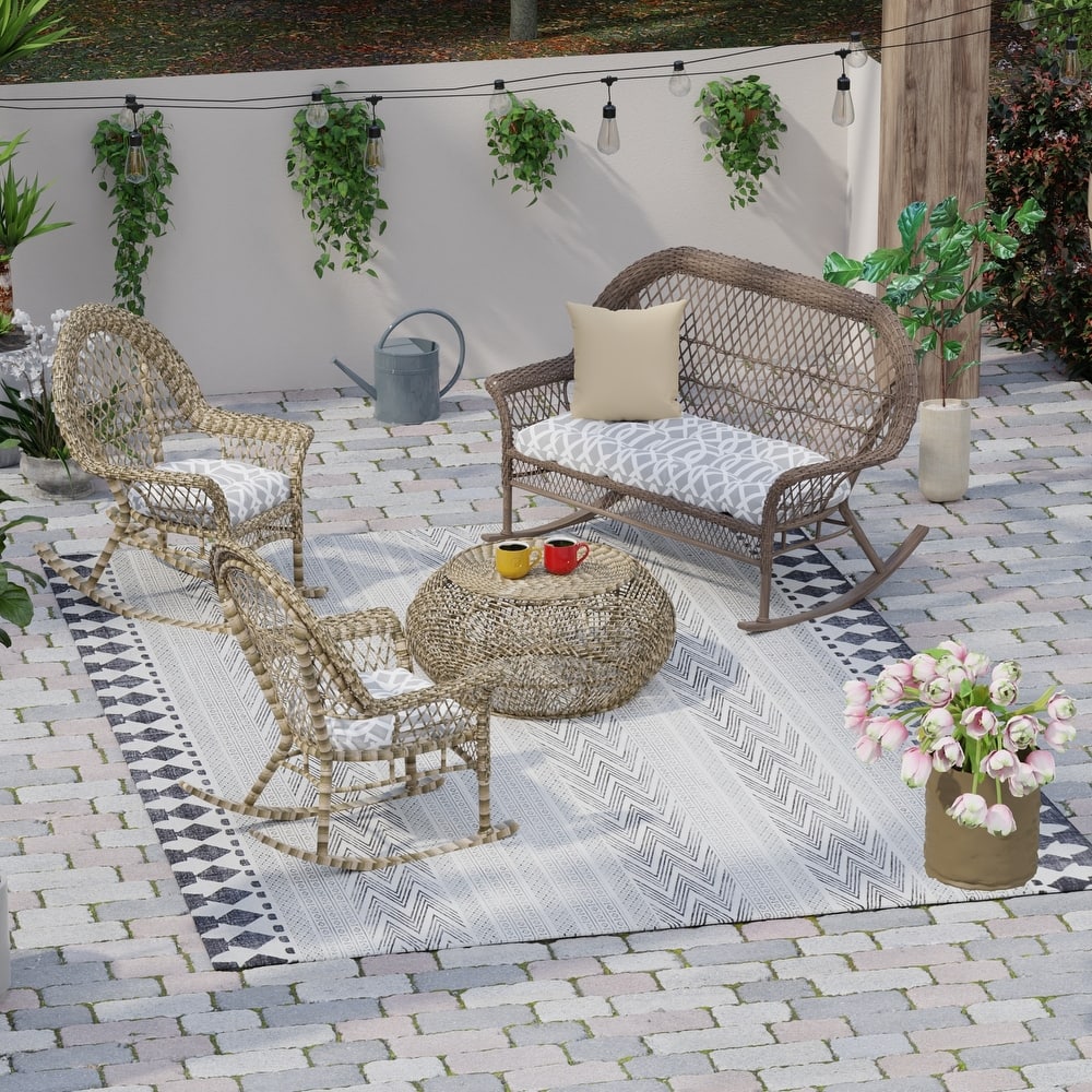 Outdoor Wicker Cushion Set for Bench and 2 Seats - 18'' L x 44'' W x 4'' H