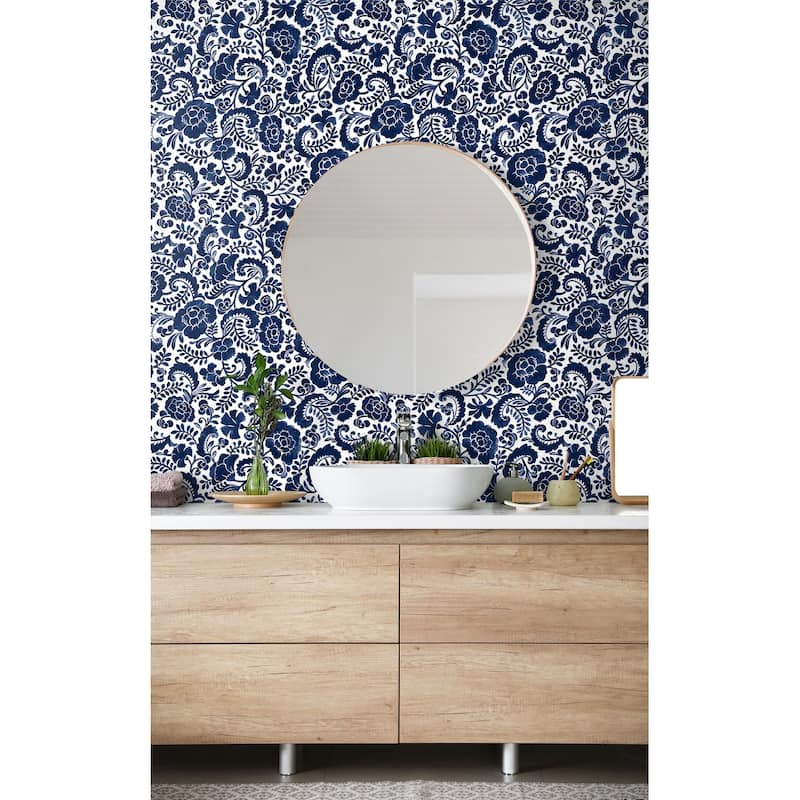 NextWall Tonal Paisley Peel and Stick Wallpaper